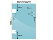Presto Gate Panel for Soft Close Hinges - 12mm Clear Toughened - Glass to Wall - 1200mm x 800mm